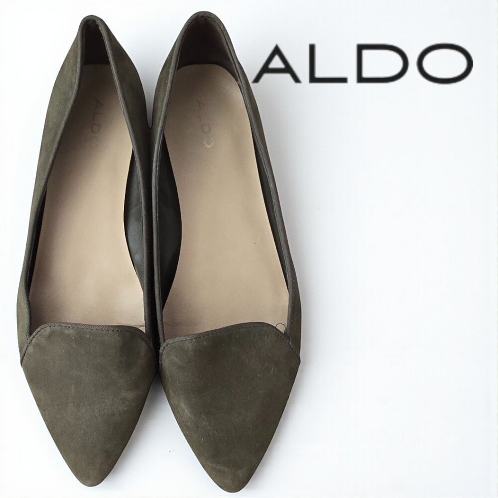 Aldo Ballet Flats for Women Olive Green Size 8.5